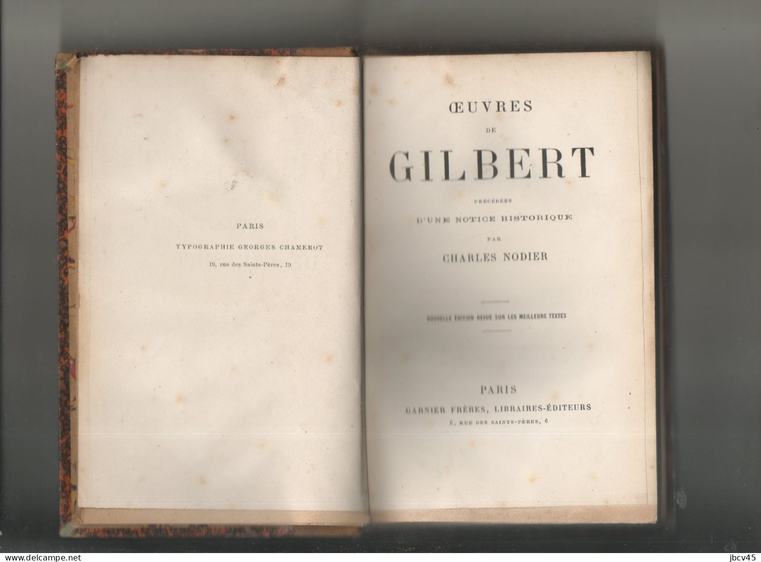 OEUVRES  De  GILBERT  1850 - Auteurs Français