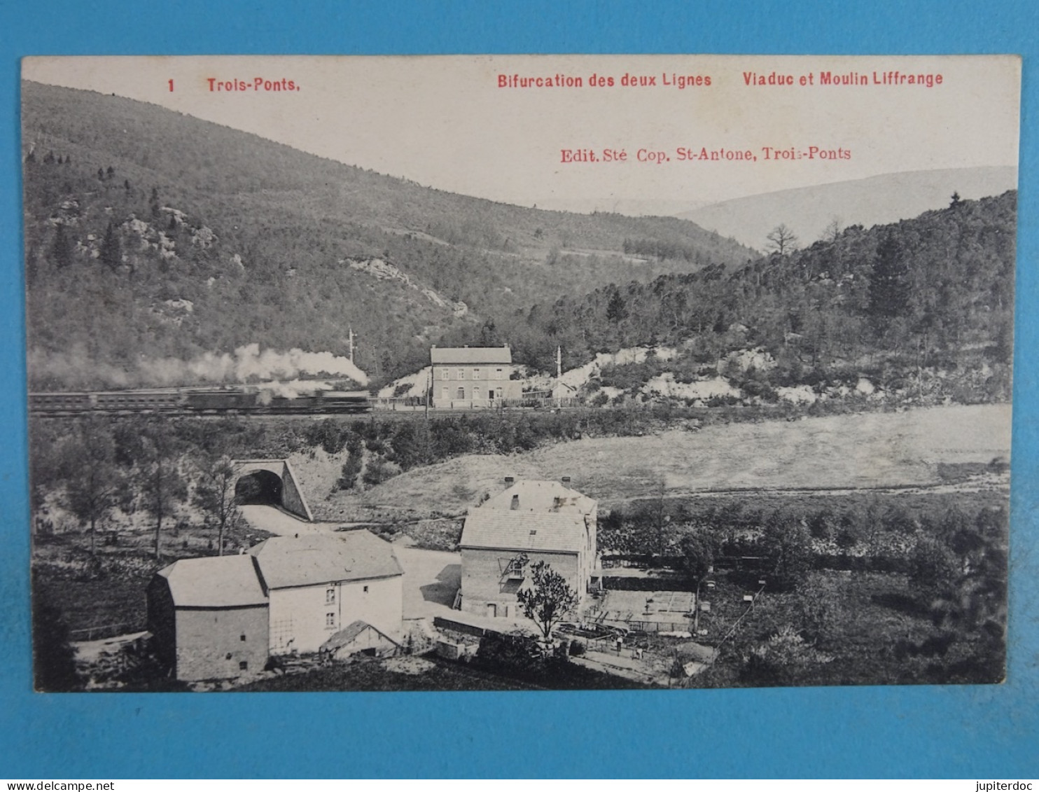 Trois-Ponts Bifurcation Des Deux Lignes Viaduc Et Moulin Liffrange (train) - Trois-Ponts