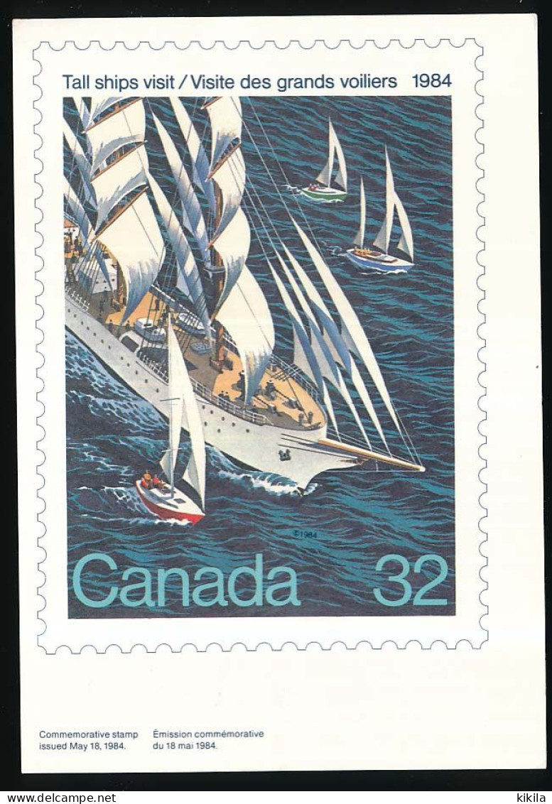 CPSM / CPM 10.5 X 15 Canada Visite Des Grands Voiliers 1984 Pour Le 450° Anniversaire Du 1er Voyage De Jacques Cartier - Québec - La Cité