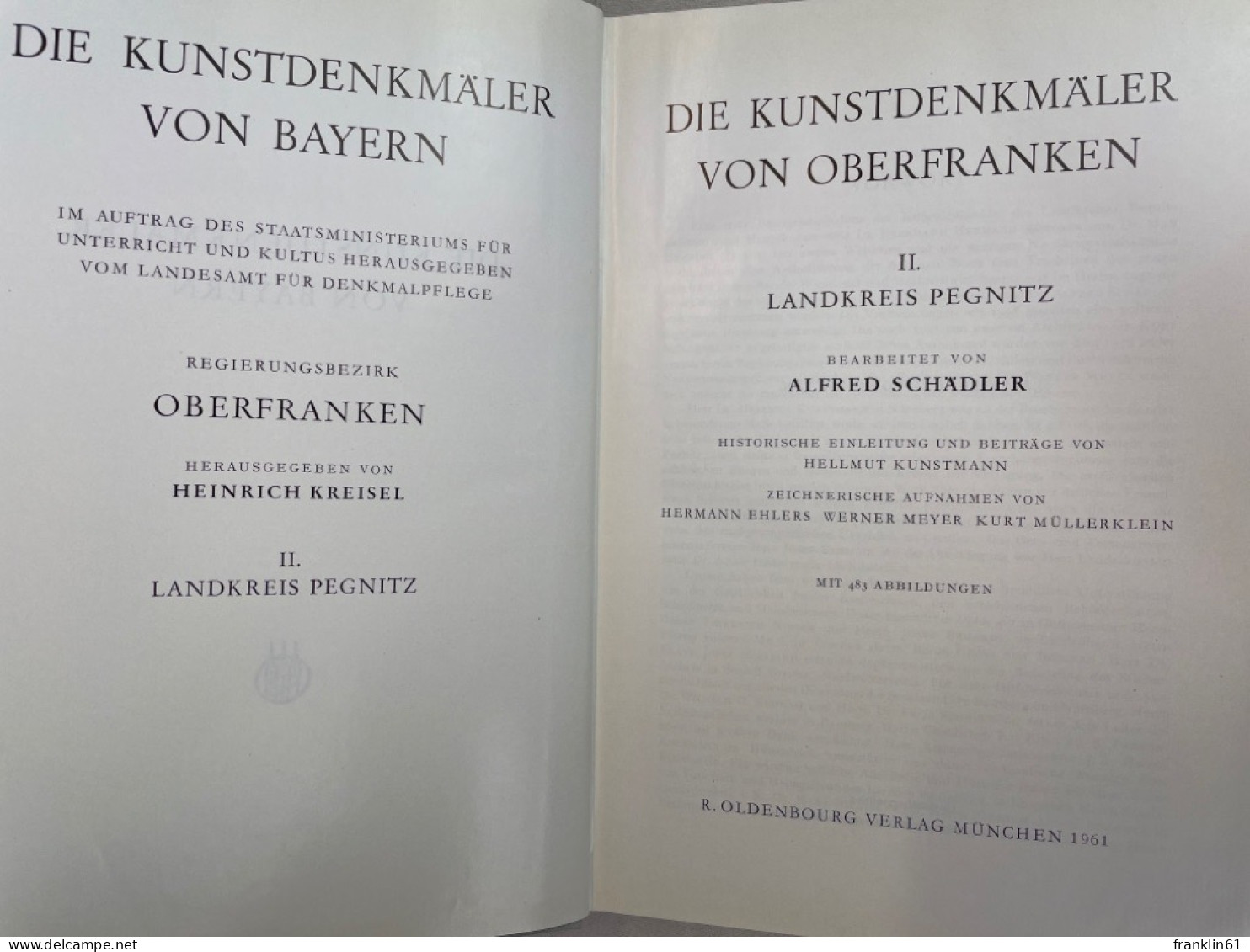 Die Kunstdenkmäler Von Oberfranken; Band 2., Landkreis Pegnitz. - Architectuur