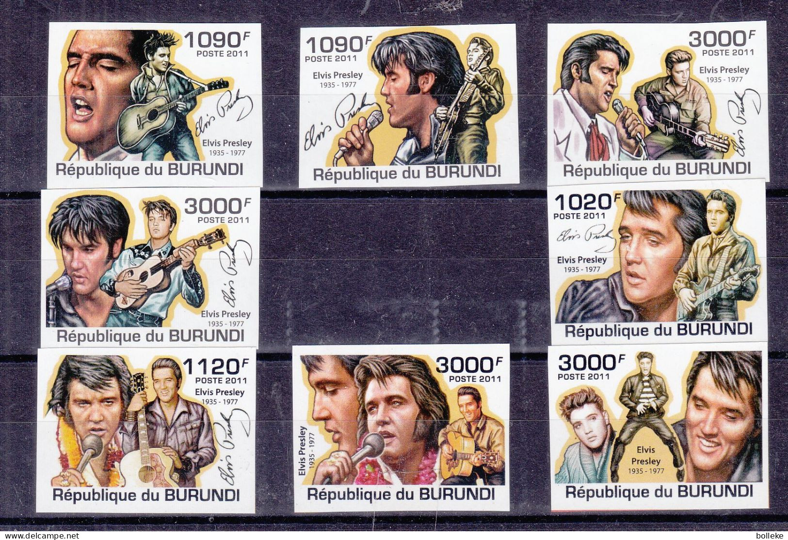 Elvis Presley - Burundi - COB 1422 / 9 ** - NON Dentelés - Valeur 74 Euros - Elvis Presley