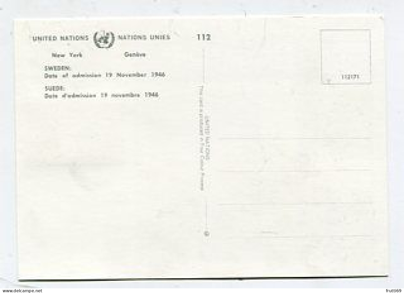 MC 158393 UNITED NATIONS - New York - Sweden - Maximumkarten