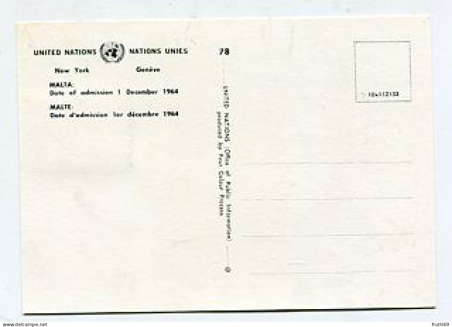 MC 158394 UNITED NATIONS - New York - Malta - Cartes-maximum