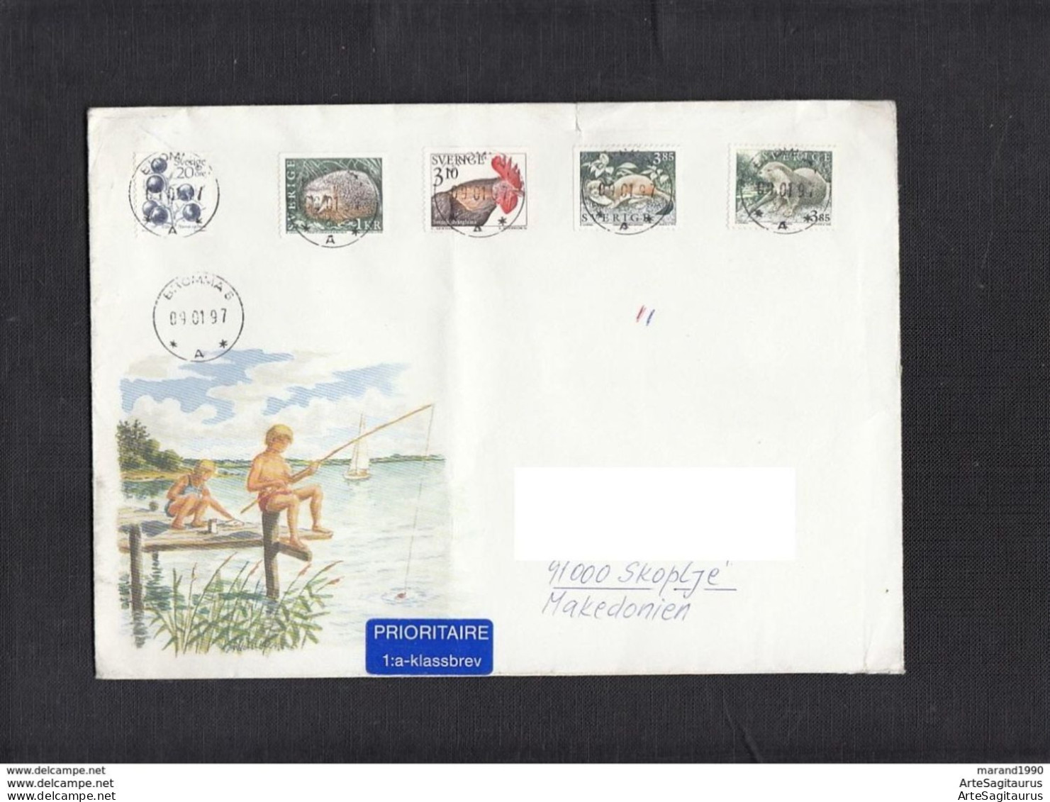 SWEDEN, COVER, BIRDS, ANIMALS, BEARS, REPUBLIC OF MACEDONIA  (008) - Lettres & Documents