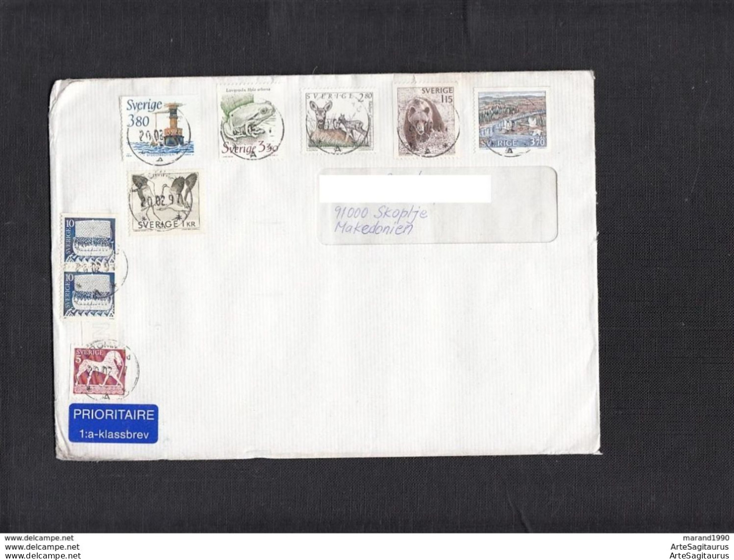 SWEDEN, COVER, BIRDS, LIGHTHOUSES, ANIMALS, BEARS, REPUBLIC OF MACEDONIA  (008) - Lettres & Documents