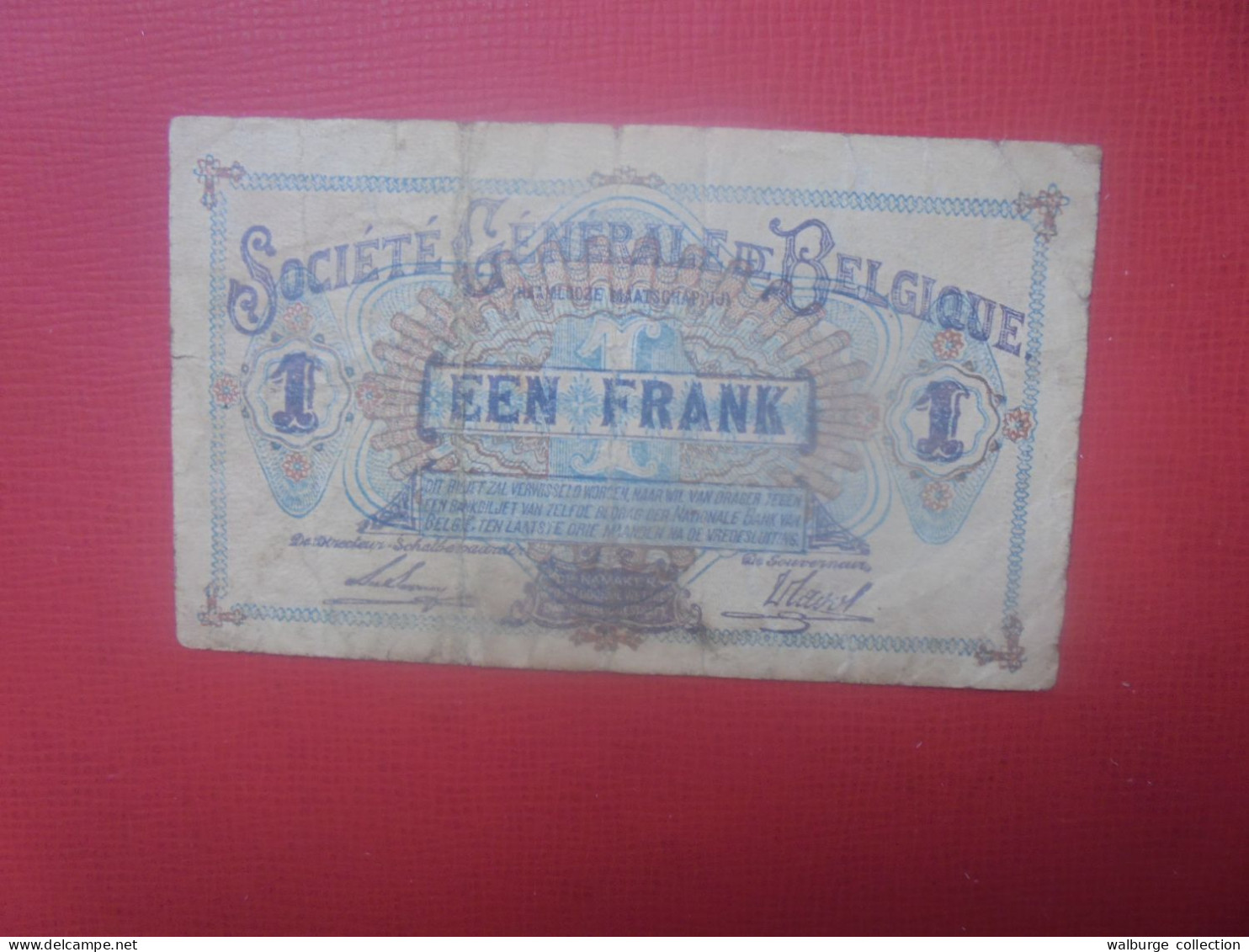 BELGIQUE 1 Franc 1917 Circuler (B.18) - 1-2 Frank