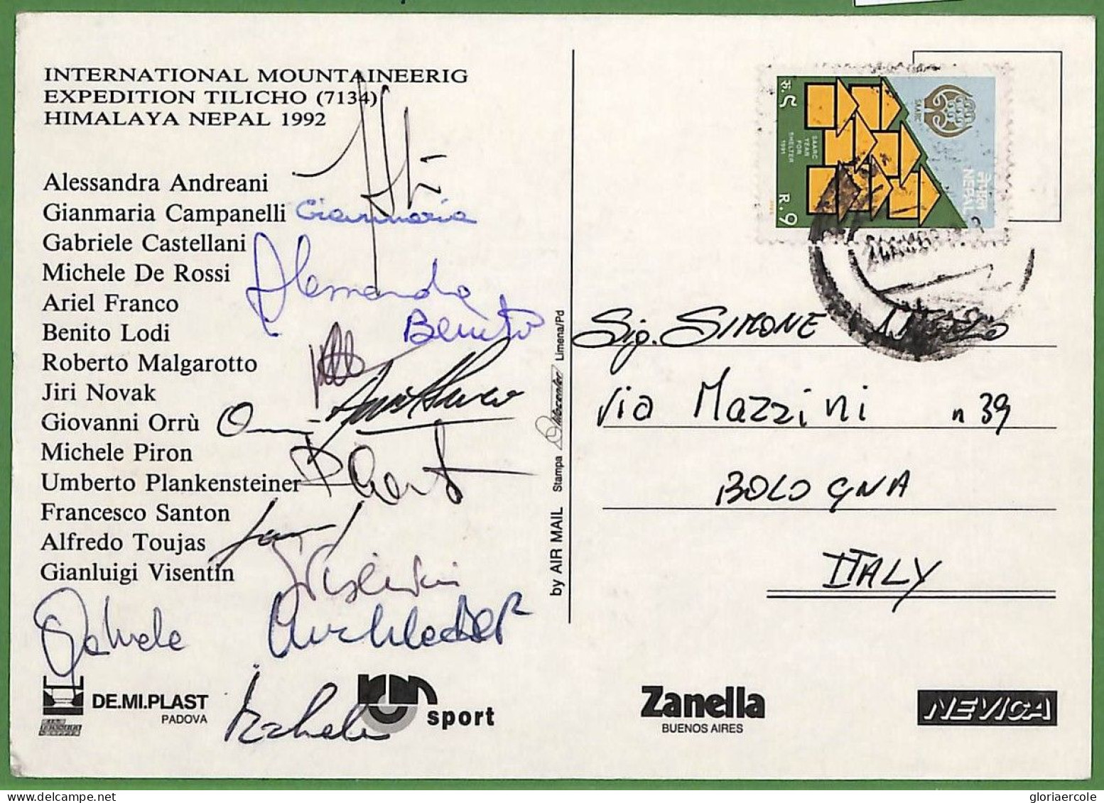 Ae3406 - NEPAL  - POSTAL HISTORY - Mountaineering EXPEDITION To TILICHO   1992 - Escalade