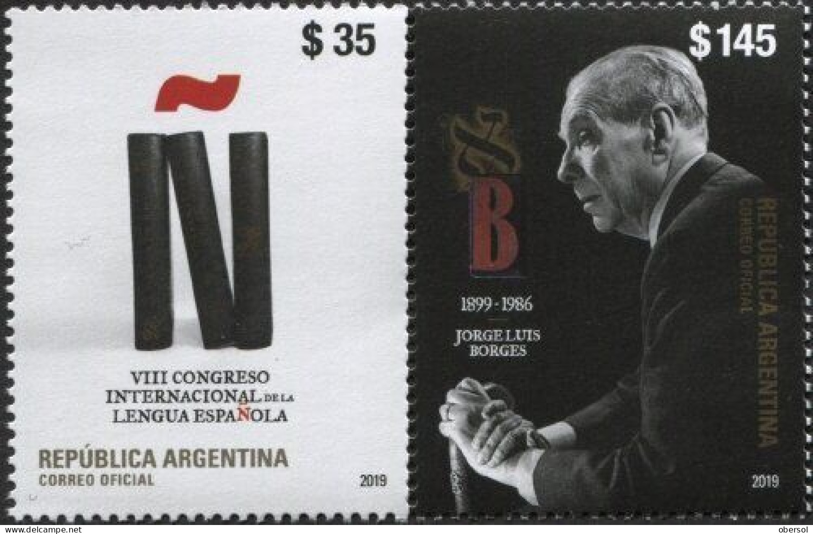 Argentina 2019 Literature Writer Jorge Luis Borges International Spanish Language Congress MNH Stamps - Nuovi