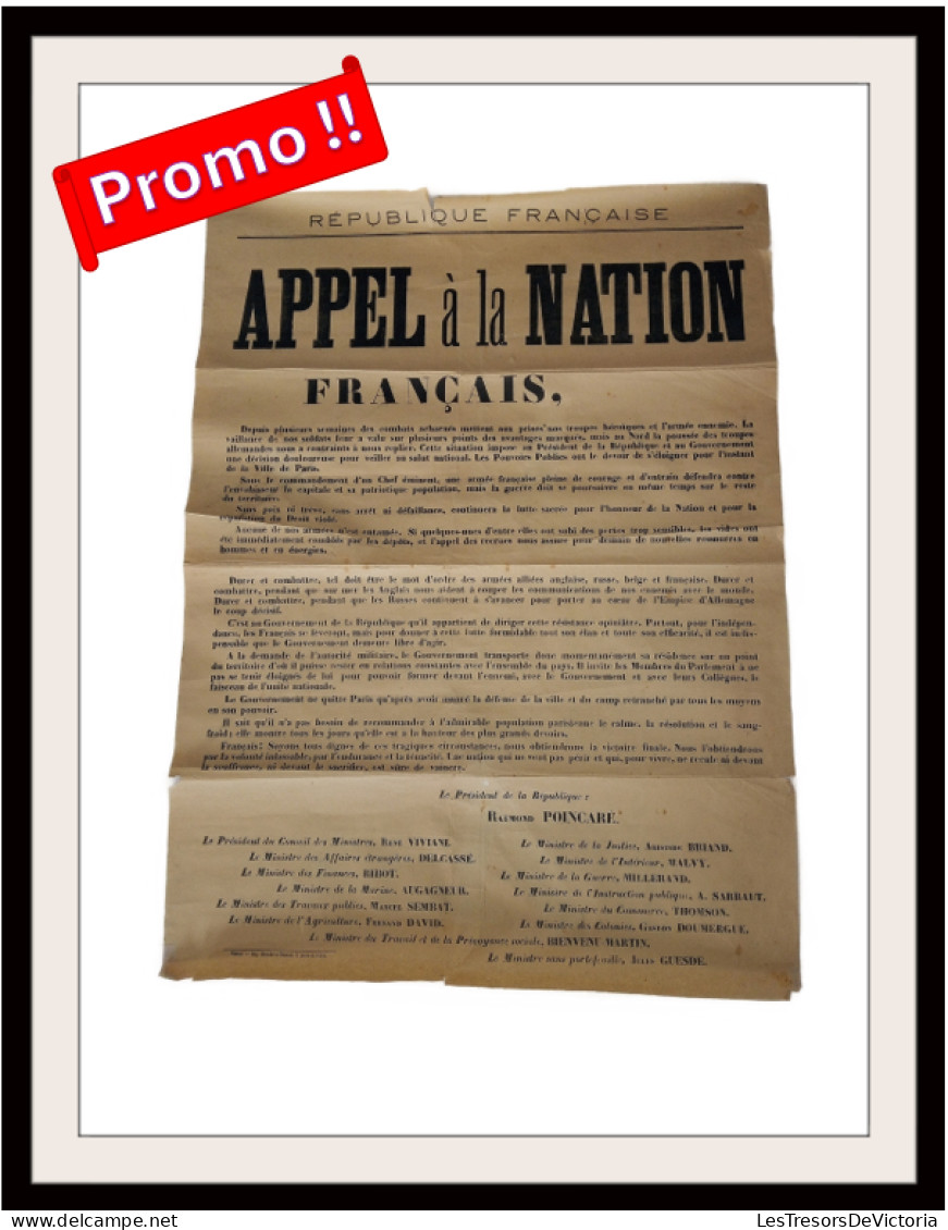 Guerre 1914-1918: Appel à La Nation - Grande Affiche #AffairesConclues - Plakate