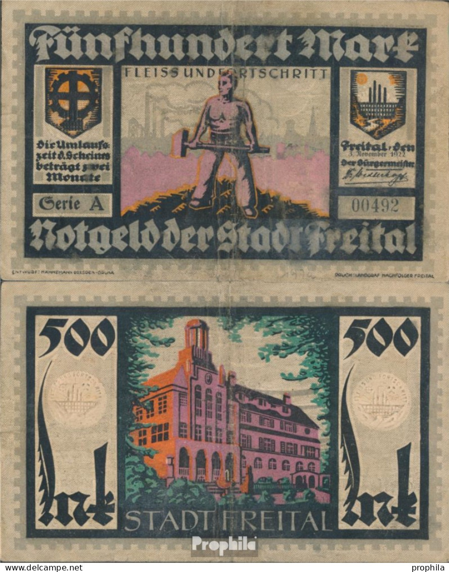 Freital Notgeld Der Stadt Freital Gebraucht (III) 1922 500 Mark - 500 Mark