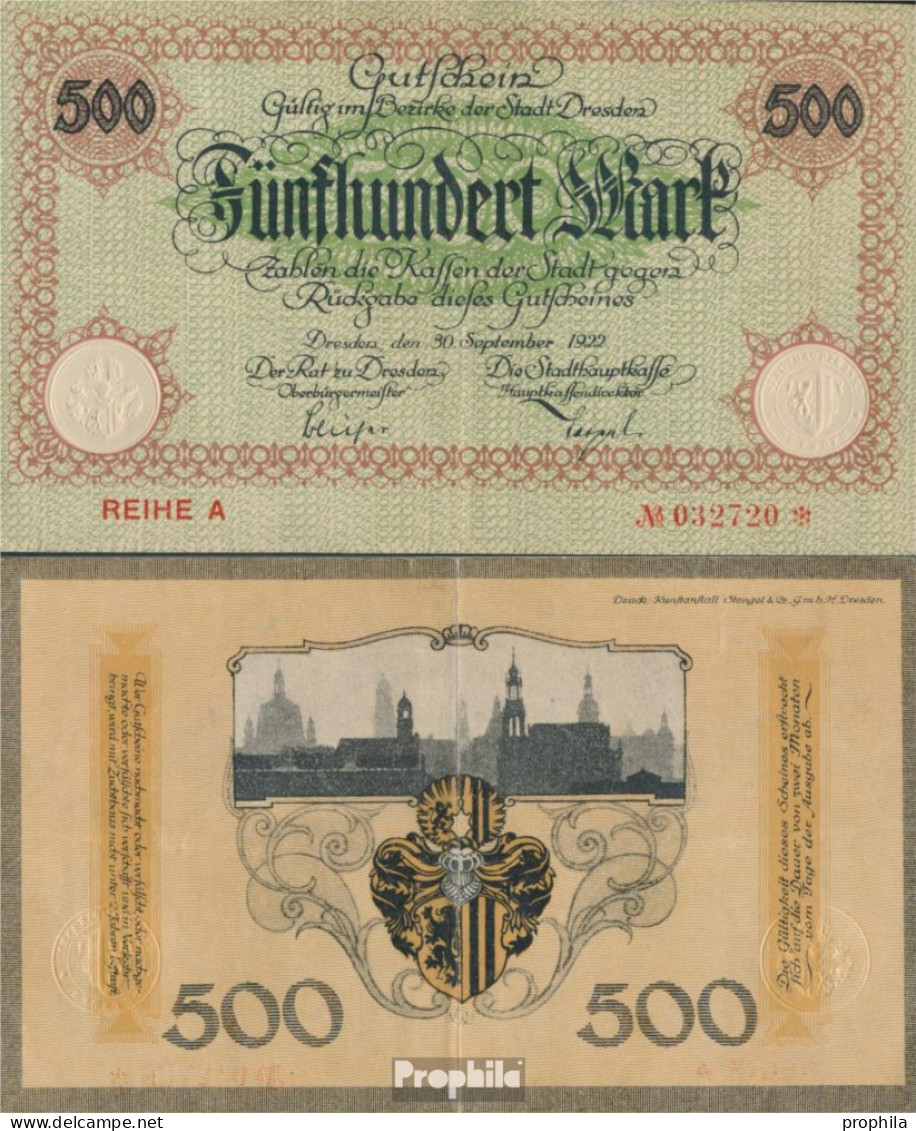 Dresden Notgeld Der Stadt Dresden Gebraucht (III) 1922 500 Mark Dresden - 500 Mark