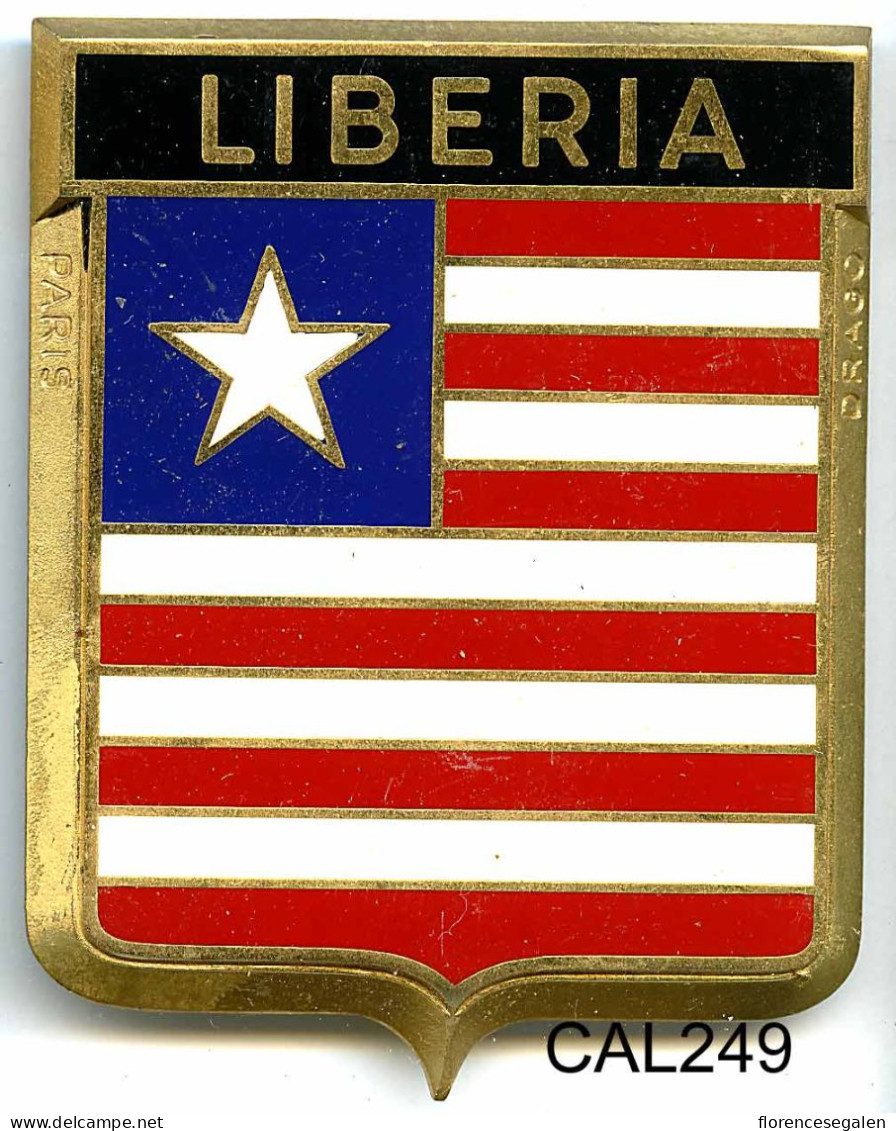 CAL249 - PLAQUE CALANDRE AUTO - LIBERIA - Targhe Smaltate (a Partire Dal 1961)