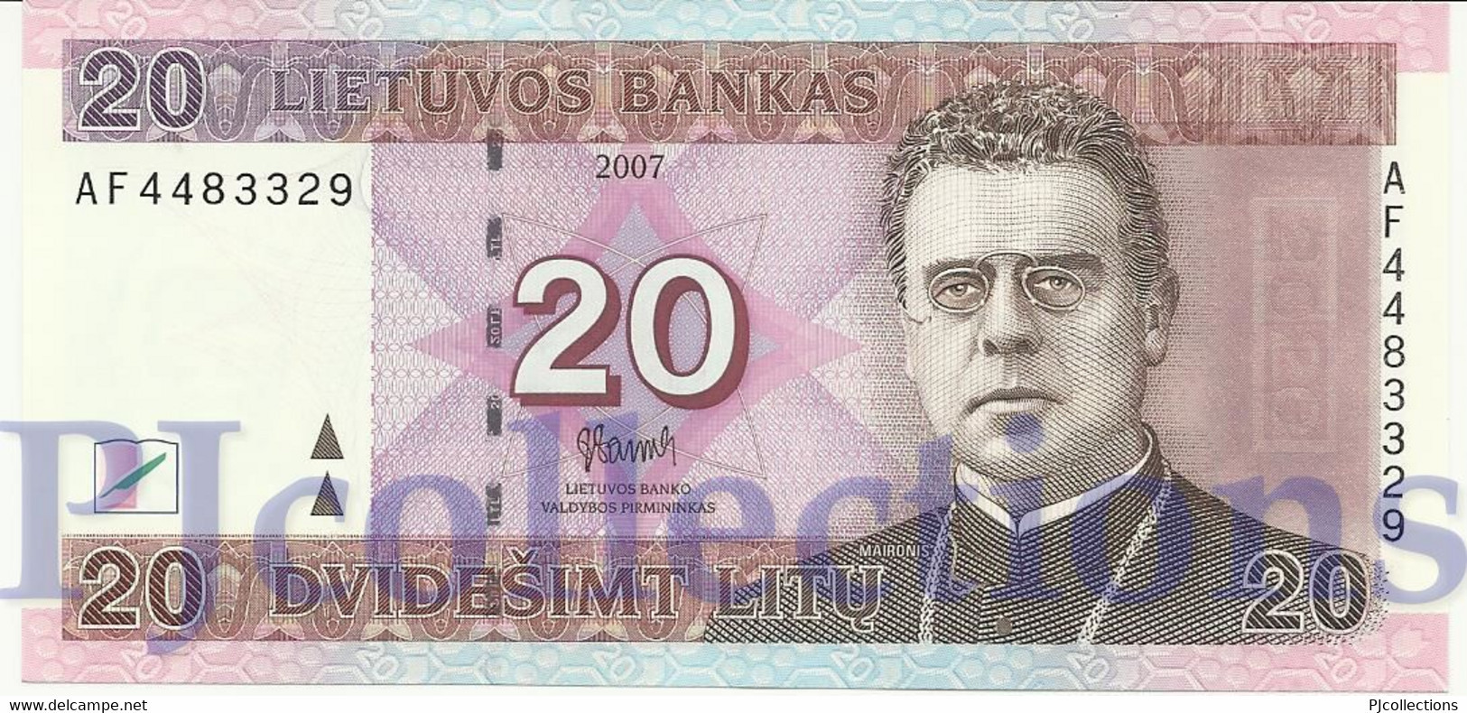 LITHUANIA 20 LITU 2007 PICK 69 UNC - Lituania