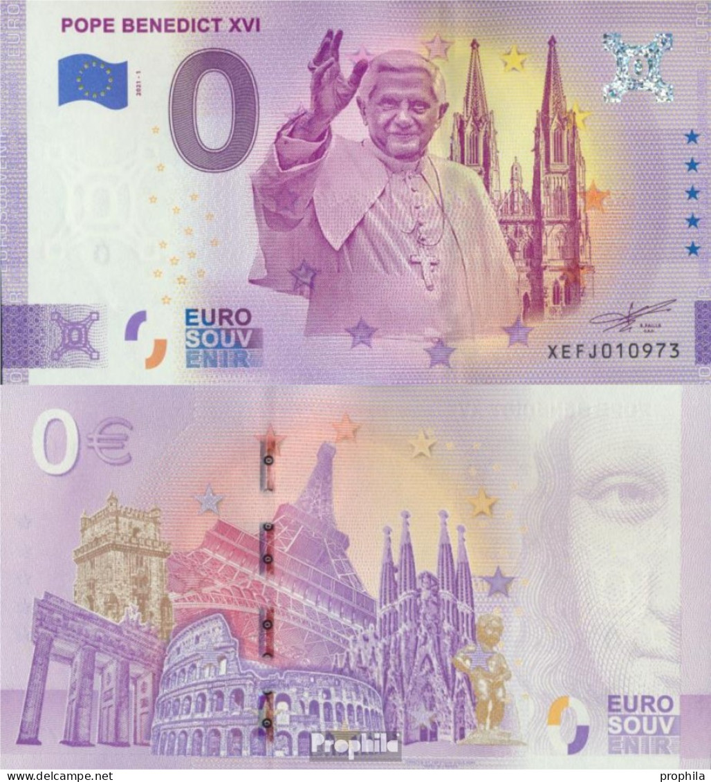 Vatikanstadt Souvenirschein Papst Benedikt XVI. Bankfrisch 2021 0 Euro Papst Benedikt XVI. - Vaticano (Ciudad Del)