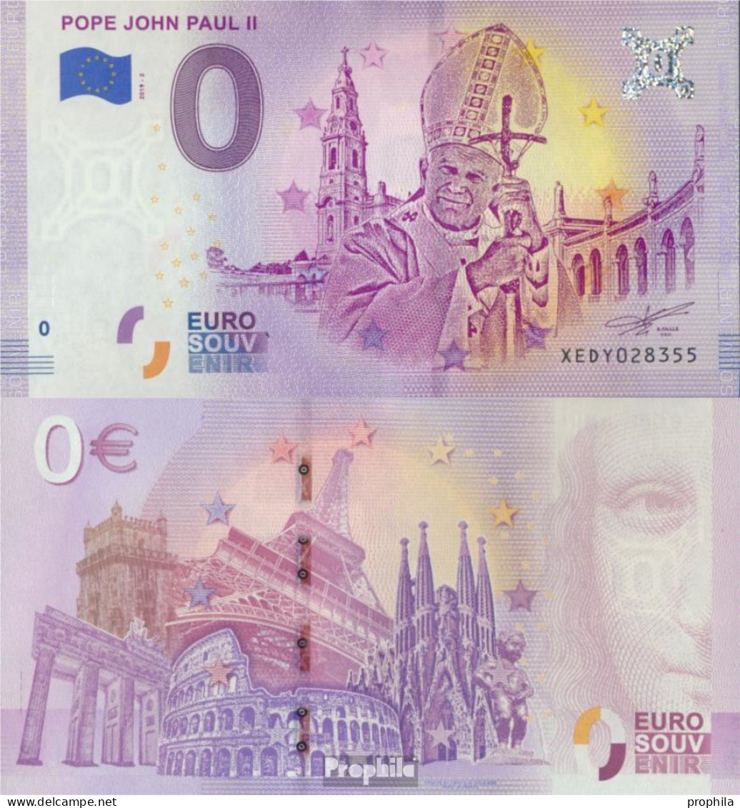 Vatikanstadt Souvenirschein Papst Johannes Paul II. Bankfrisch 2019 0 Euro Papst Johannes Paul II. - Vaticano