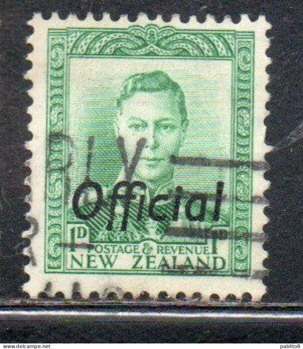 NEW ZEALAND NUOVA ZELANDA 1941 OFFICIAL STAMPS KING GEORGE VI OVERPRINTED 1p USED USATO OBLITERE' - Oblitérés