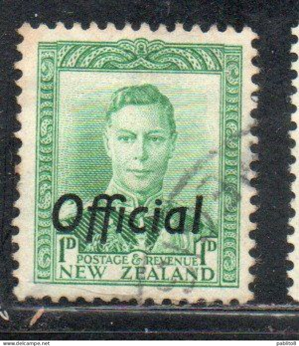 NEW ZEALAND NUOVA ZELANDA 1941 OFFICIAL STAMPS KING GEORGE VI OVERPRINTED 1p USED USATO OBLITERE' - Oblitérés