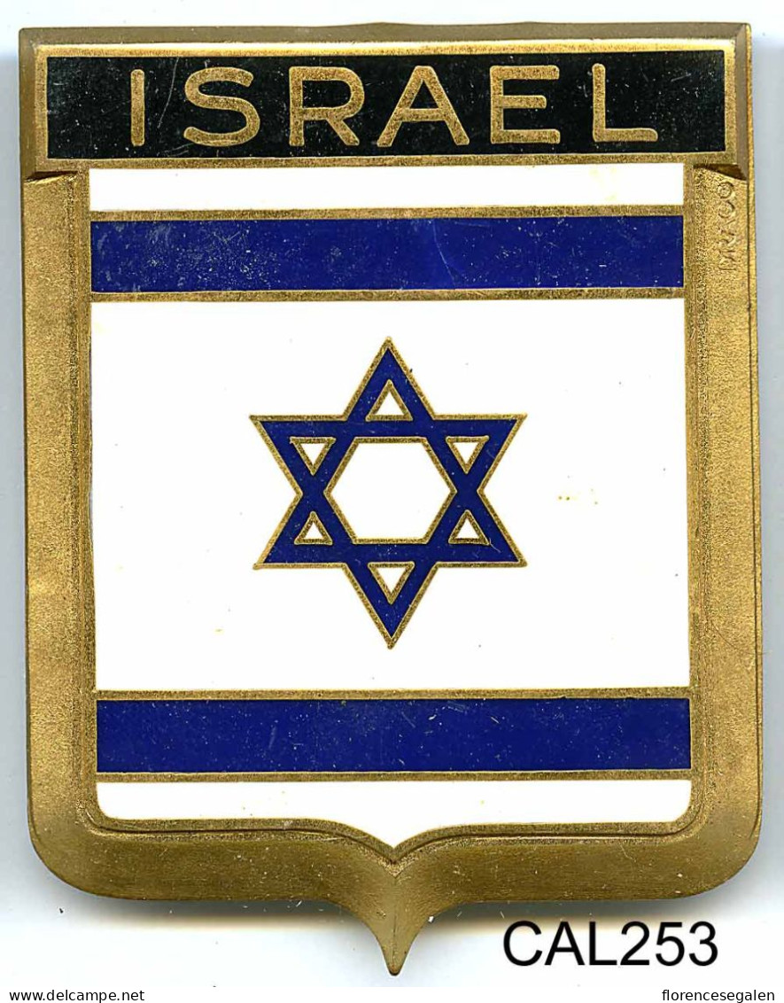 CAL253 - PLAQUE CALANDRE AUTO - ISRAEL - Enameled Signs (after1960)