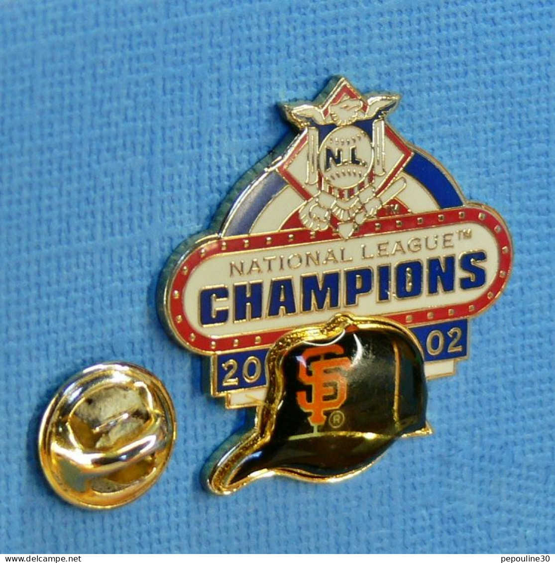 1 PIN'S // ** BASEBALL / NL - NATIONAL LEAGUE™ / CHAMPIONS " SAN FRANCISCO " 2002 ** . (Peter David  MLBP 2002)