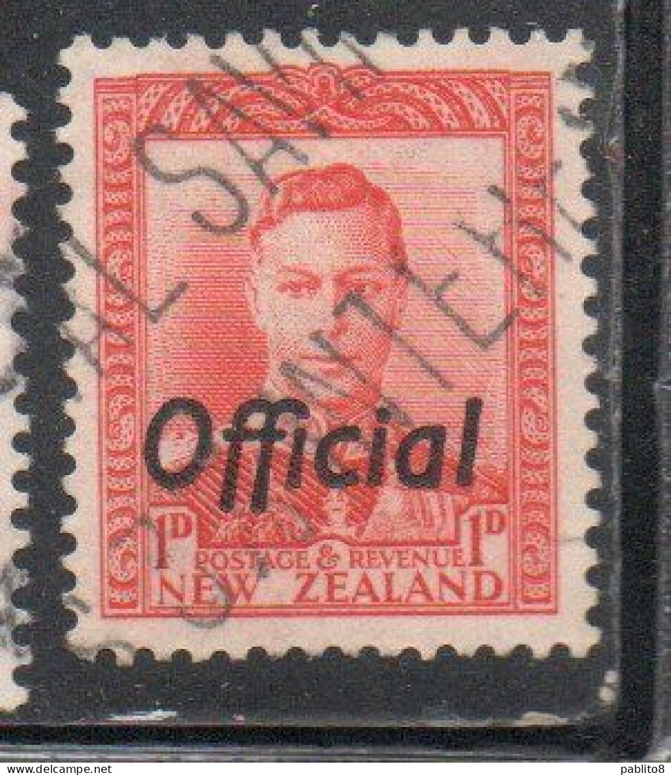 NEW ZEALAND NUOVA ZELANDA 1936 1942 1938 OFFICIAL STAMPS KING GEORGE VI OVERPRINTED 1p USED USATO OBLITERE' - Usados