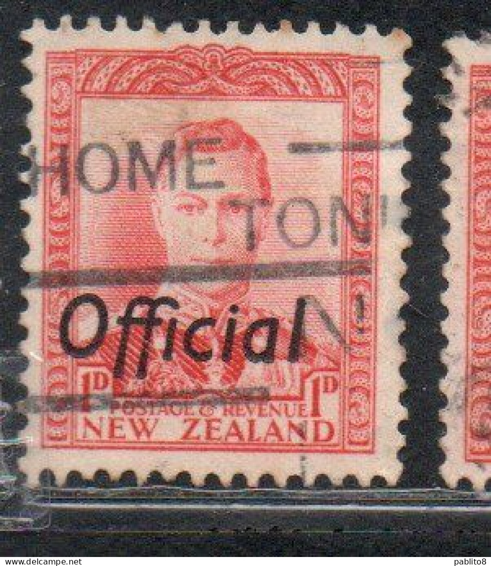 NEW ZEALAND NUOVA ZELANDA 1936 1942 1938 OFFICIAL STAMPS KING GEORGE VI OVERPRINTED 1p USED USATO OBLITERE' - Usati