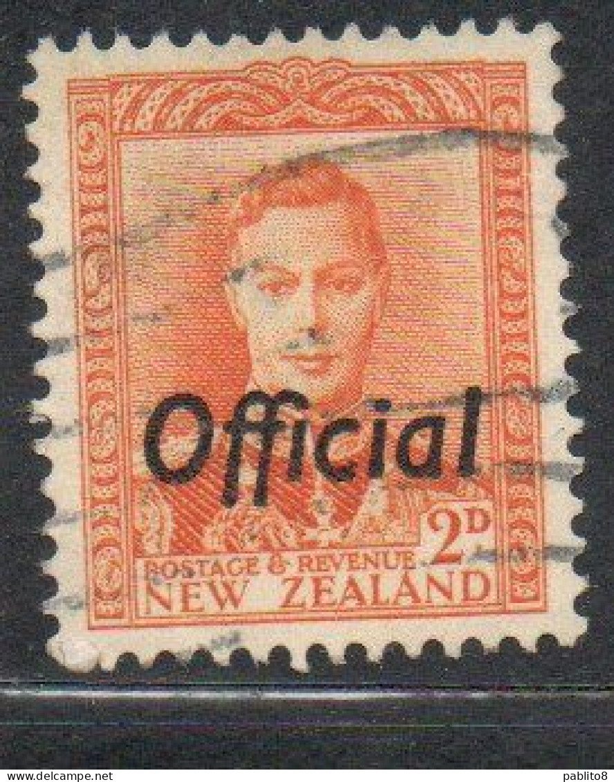 NEW ZEALAND NUOVA ZELANDA 1938 1946 OFFICIAL STAMPS KING GEORGE VI OVERPRINTED 2p USED USATO OBLITERE' - Used Stamps