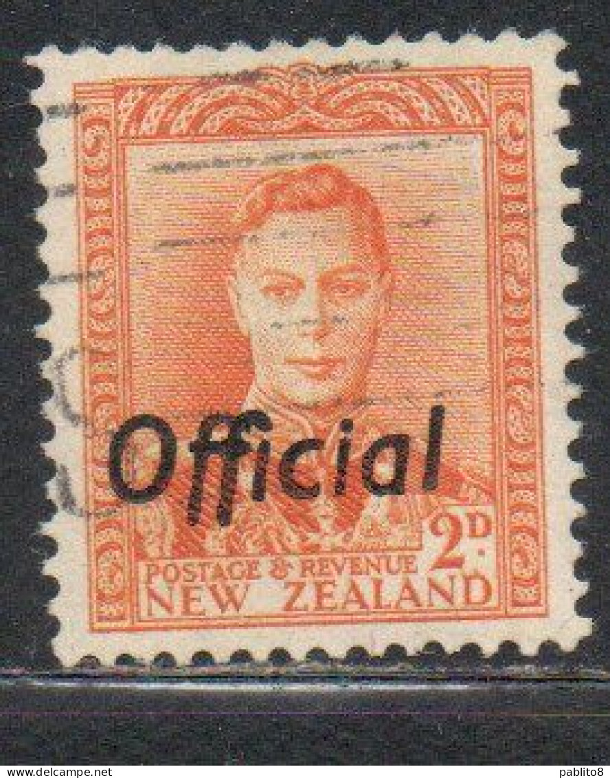 NEW ZEALAND NUOVA ZELANDA 1938 1946 OFFICIAL STAMPS KING GEORGE VI OVERPRINTED 2p USED USATO OBLITERE' - Used Stamps