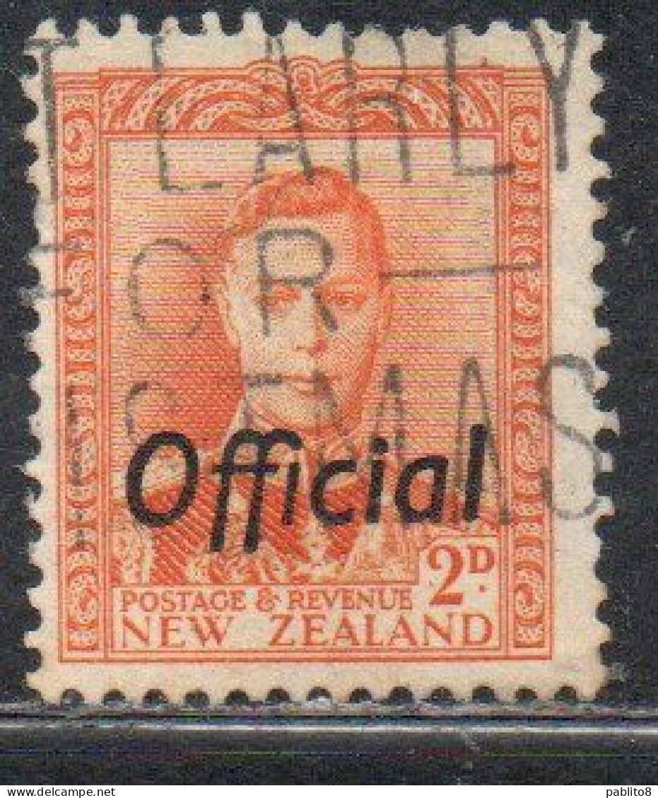 NEW ZEALAND NUOVA ZELANDA 1938 1946 OFFICIAL STAMPS KING GEORGE VI OVERPRINTED 2p USED USATO OBLITERE' - Used Stamps