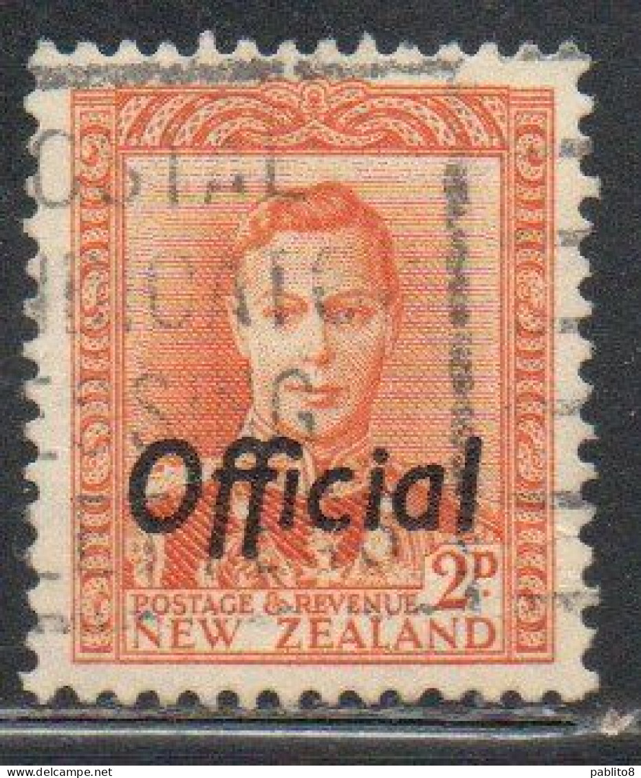 NEW ZEALAND NUOVA ZELANDA 1938 1946 OFFICIAL STAMPS KING GEORGE VI OVERPRINTED 2p USED USATO OBLITERE' - Gebraucht
