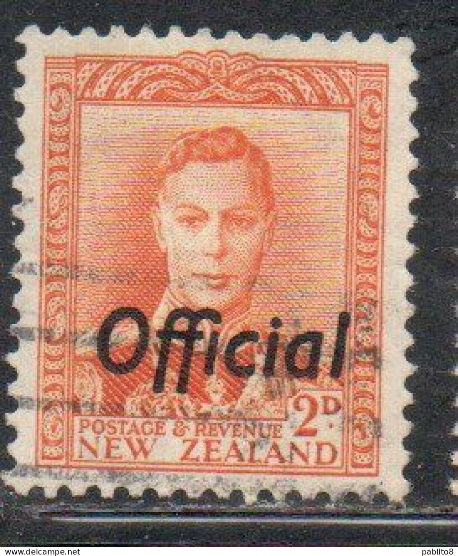 NEW ZEALAND NUOVA ZELANDA 1938 1946 OFFICIAL STAMPS KING GEORGE VI OVERPRINTED 2p USED USATO OBLITERE' - Usados