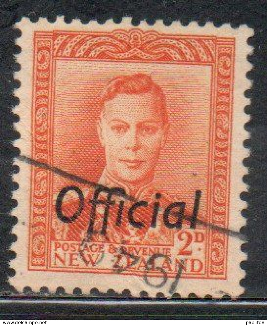 NEW ZEALAND NUOVA ZELANDA 1938 1946 OFFICIAL STAMPS KING GEORGE VI OVERPRINTED 2p USED USATO OBLITERE' - Oblitérés