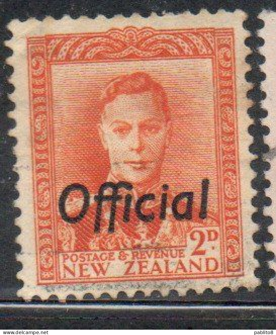 NEW ZEALAND NUOVA ZELANDA 1938 1946 OFFICIAL STAMPS KING GEORGE VI OVERPRINTED 2p USED USATO OBLITERE' - Usati