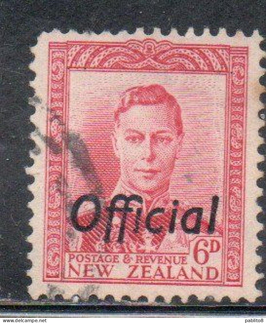 NEW ZEALAND NUOVA ZELANDA 1946 1951 OFFICIAL STAMPS KING GEORGE VI OVERPRINTED 6p USED USATO OBLITERE' - Usati