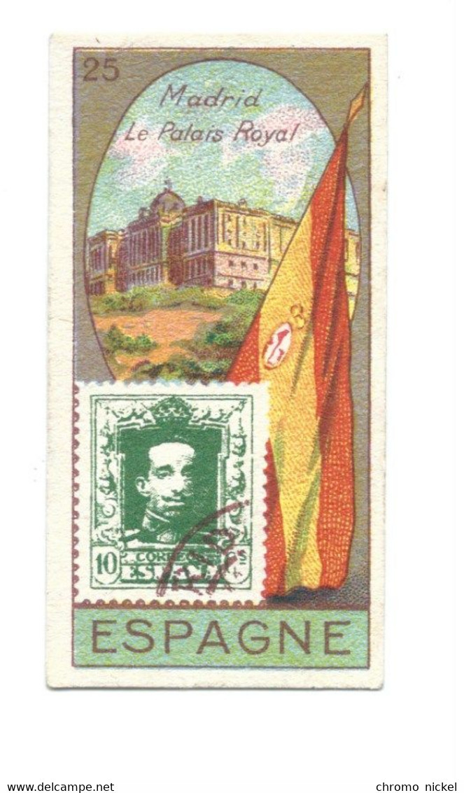 Chromo Espagne España Spain Drapeau Timbre Flag Stamp 2 Scans Rare 60 X30 Mm Pub: Victoria - Victoria