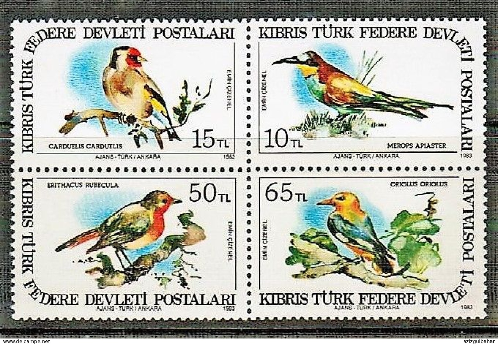 1983 - BIRDS - TURKISH CYPRUS STAMPS - UMM - STAMPS - Moineaux