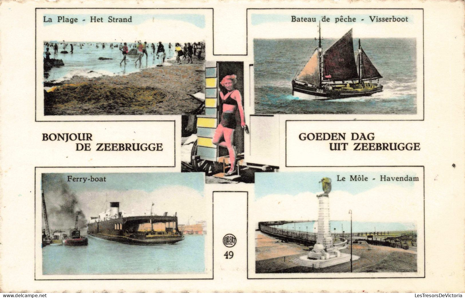 BELGIQUE - Zeebrugge - Bonjour De Zeebrugge - Colorisé - Carte Postale Ancienne - Brugge