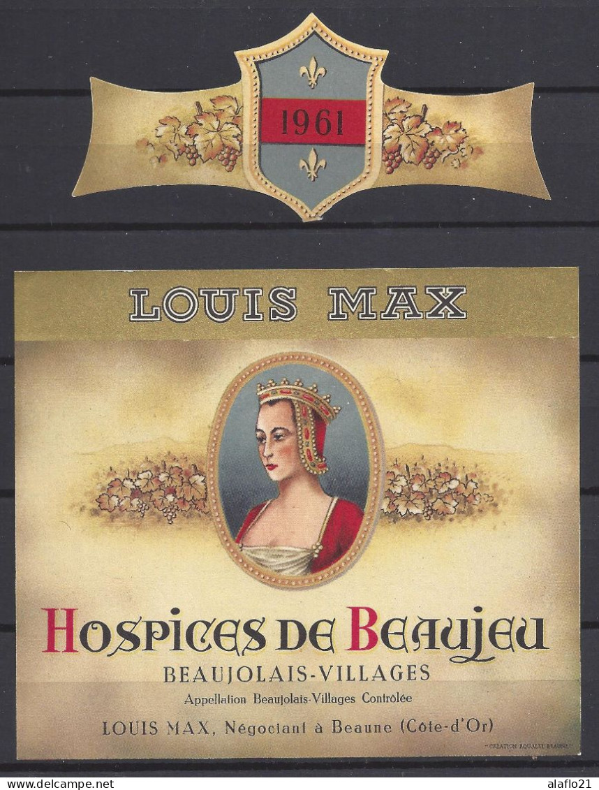 ETIQUETTE - HOSPICES De BEAUJEU - BEAUJOLAIS VILLAGES 1961 - Beaujolais