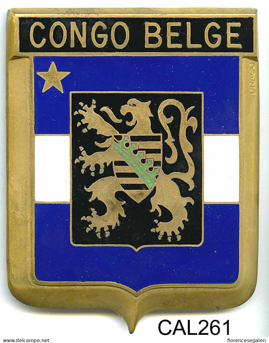 CAL261 - PLAQUE CALANDRE AUTO - CONGO BELGE - Enameled Signs (after1960)