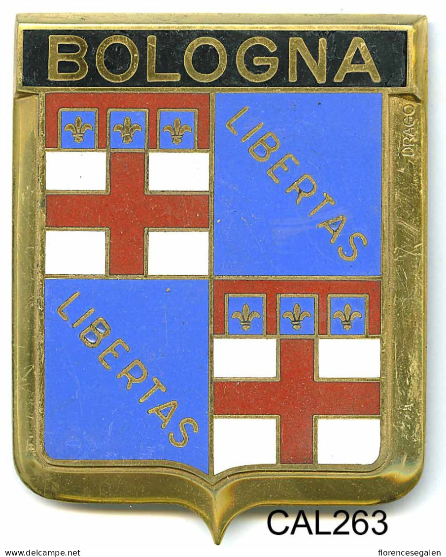 CAL263 - PLAQUE CALANDRE AUTO - BOLOGNA - Enameled Signs (after1960)