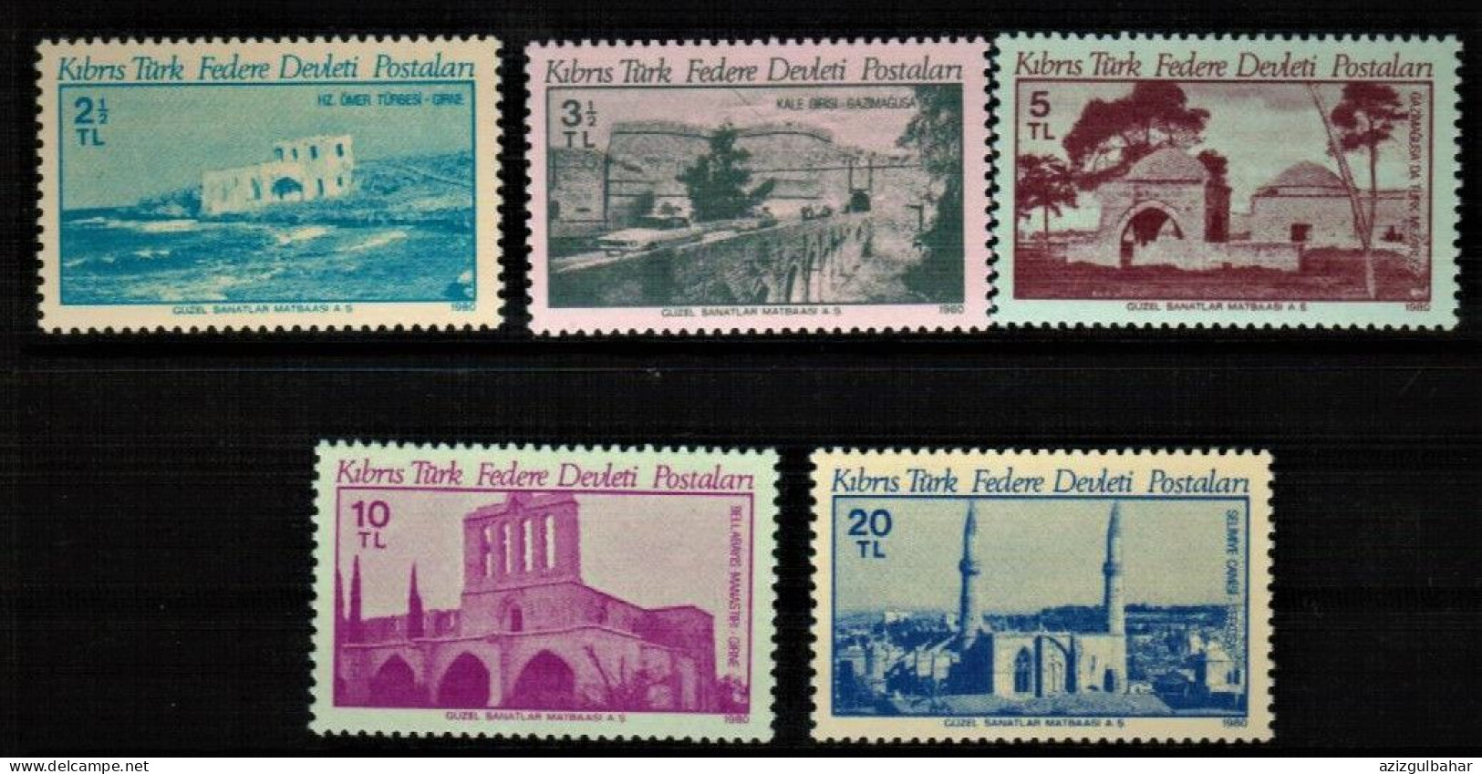 1980 - HISTORICAL PLACES - TURKISH CYPRUS STAMPS - STAMPS - UMM - Archéologie