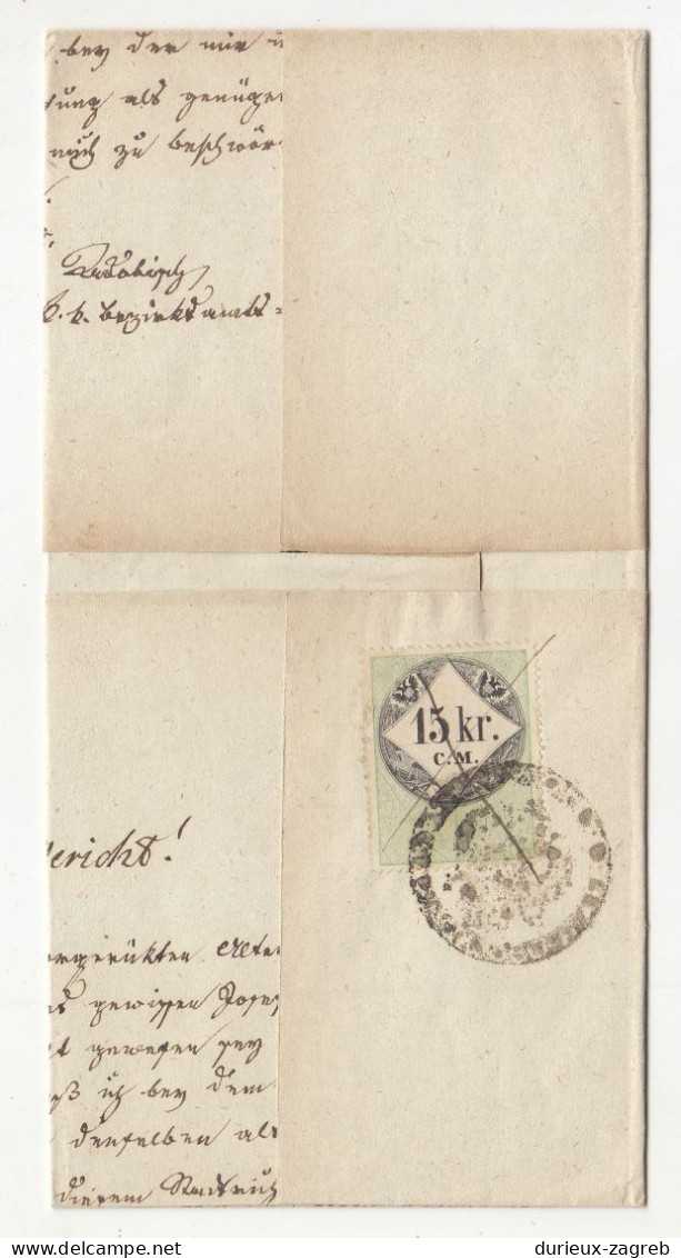 Austria Old Revenue Stamp On Document 1858 B230810 - Revenue Stamps