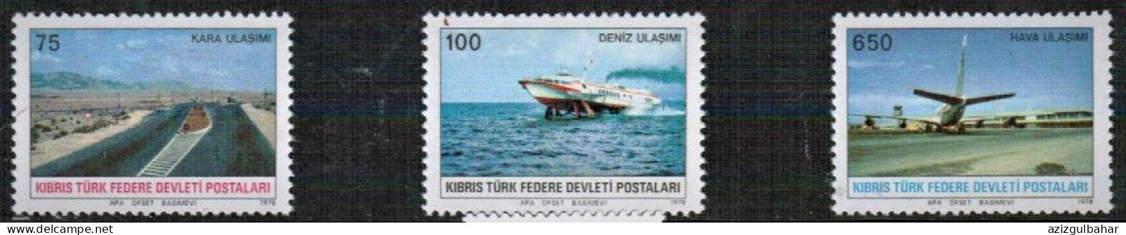 1977 - TRANSPORTATION -  TURKISH CYPRUS STAMPS - STAMPS - - Otros (Mar)