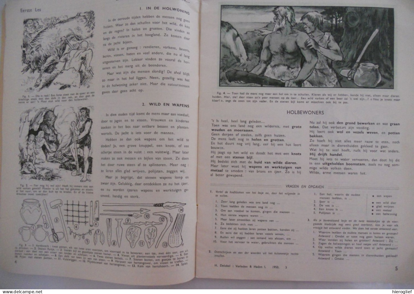 VERLEDEN EN HEDEN Vaderlandse Geschiedenis L.O. Door H. Delobel H. Stalpaert Deel I - ILLUSTRATIES ALBERT SETOLA 1950 - Juniors