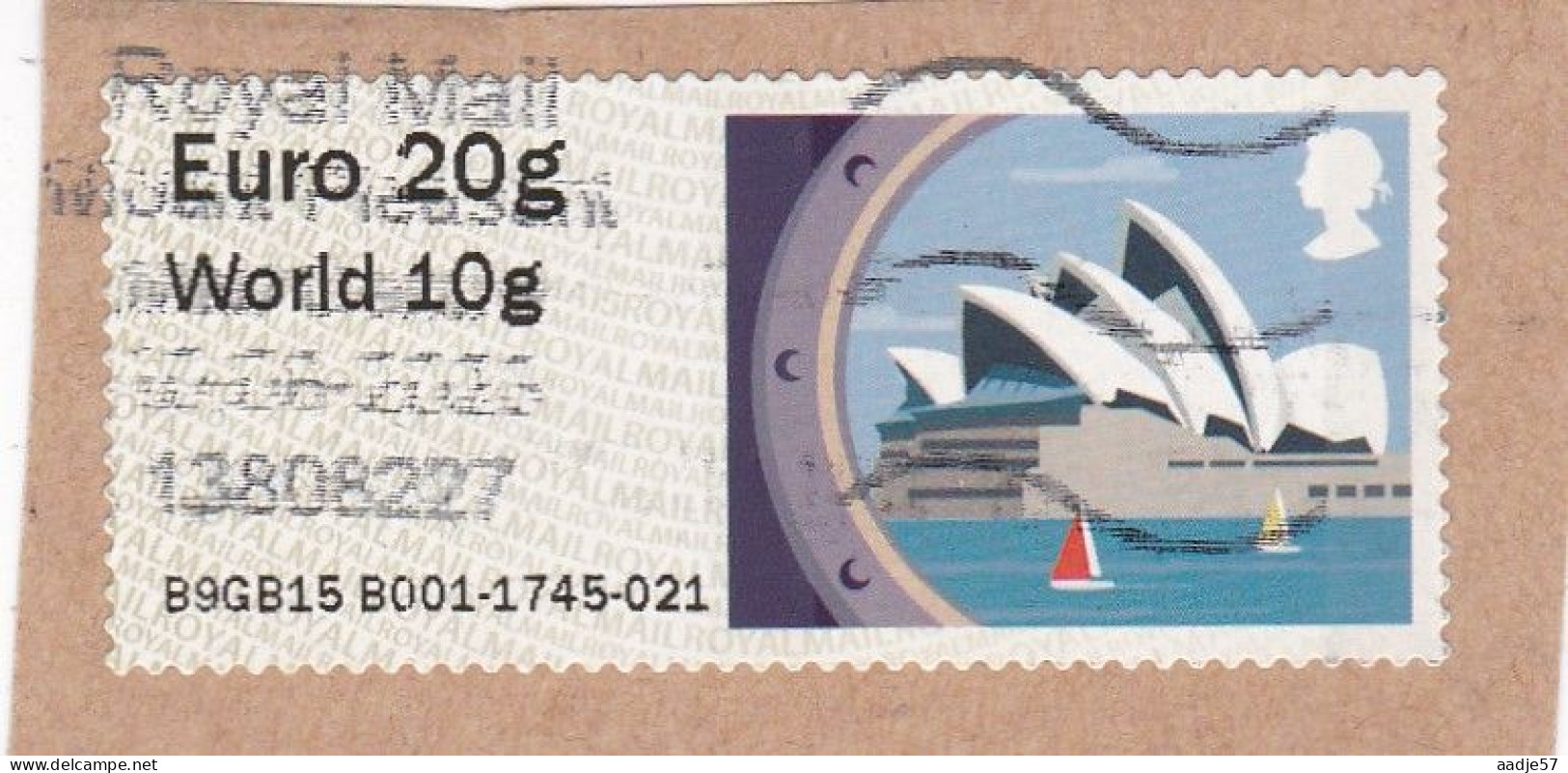 Engeland GB POST&GO 2015 SEA TRAVEL: SYDNEY E Up To 20g USED ON PAPER SG FS133 MI AT95 YT D94 - Post & Go Stamps