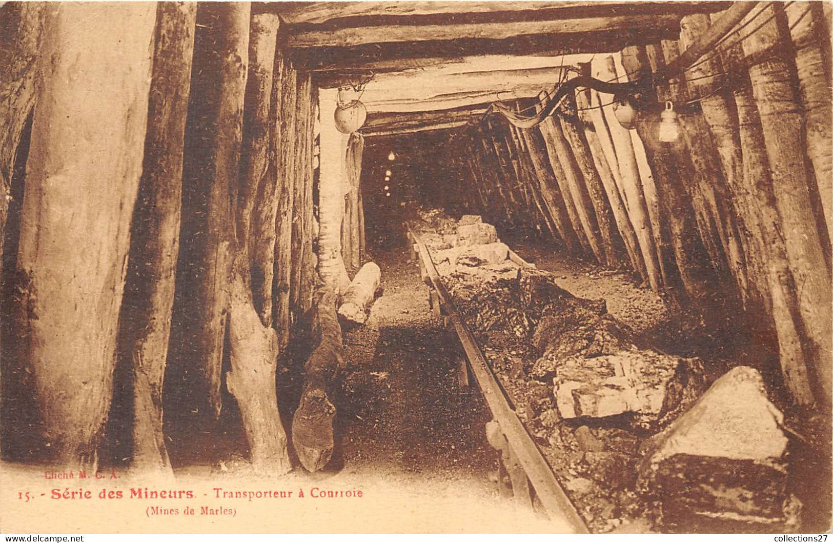 SERIE DES MINEURS- TRANSPORTEUR A COURROIE -  ( MINES DE MARLES ) - Bergbau