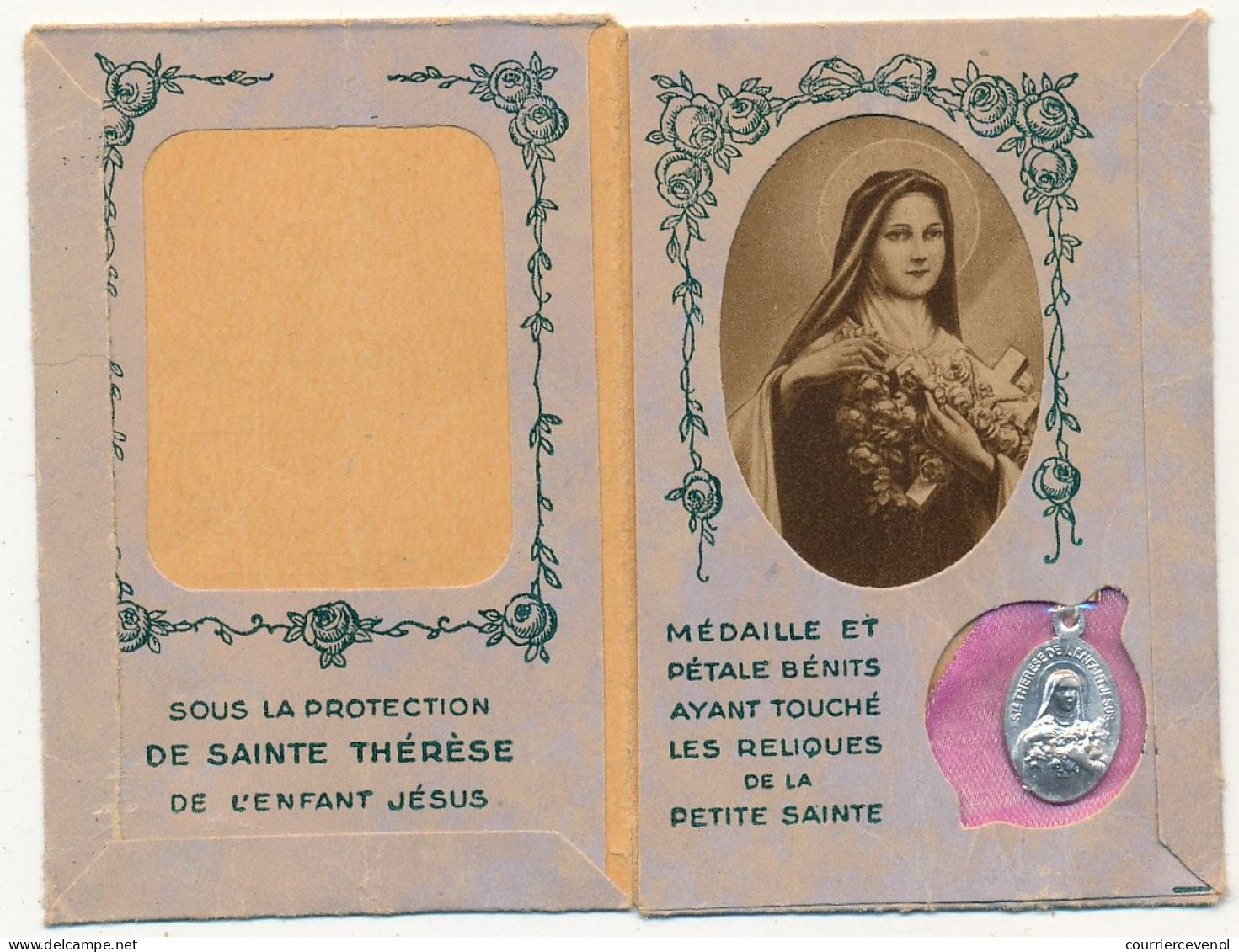 Petit Dépliant "Souvenir Reconnaissant Des Orphelins D'Auteuil" - Médaille Et Pétale Bénits... - Godsdienst & Esoterisme