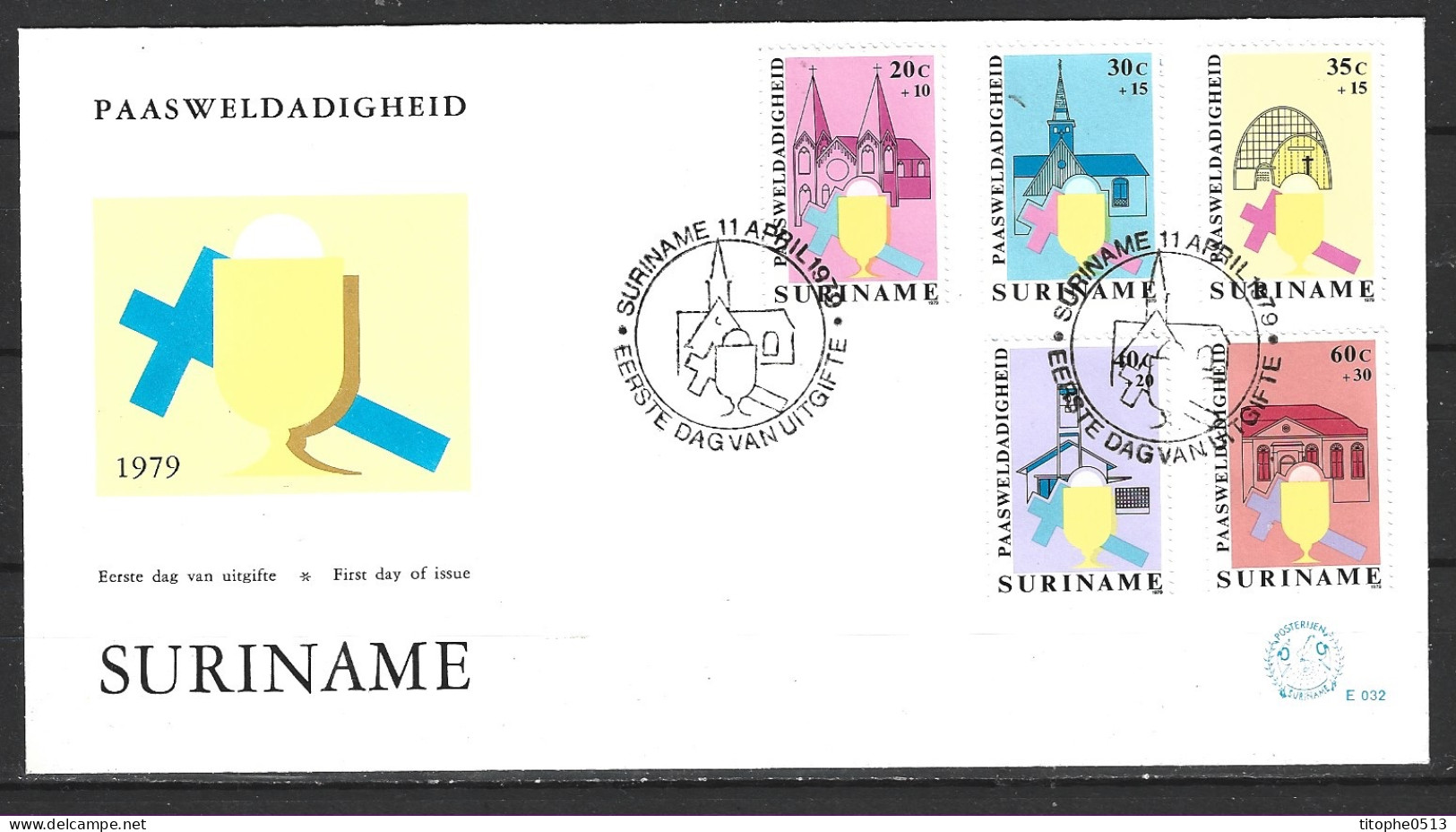 SURINAM. N°744-8 De 1979 Sur Enveloppe 1er Jour (FDC). Pâques. - Easter