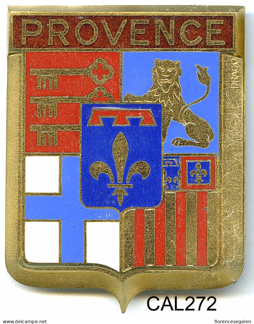 CAL272 - PLAQUE CALANDRE AUTO - PROVENCE - Enameled Signs (after1960)