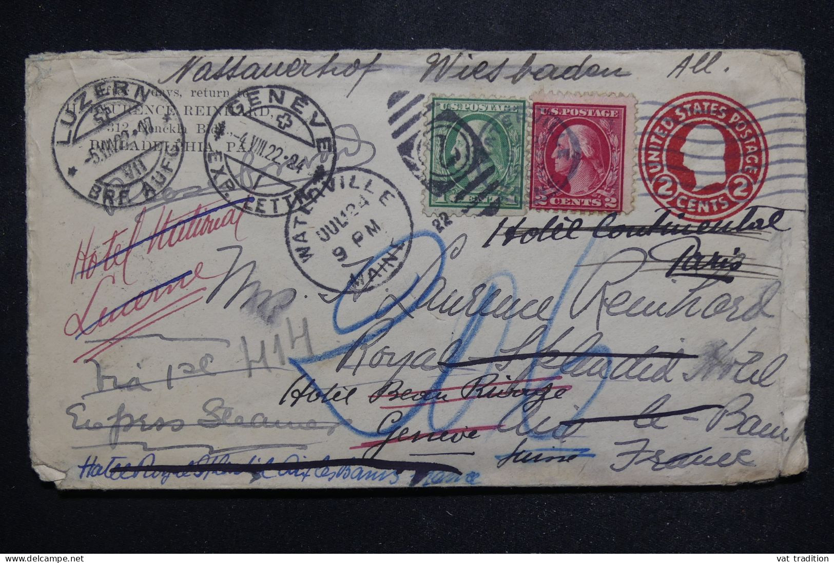 ETATS UNIS - Entier Postal + Compléments De Philadelphia Pour La Suisse En 1922 - L 146762 - 1921-40