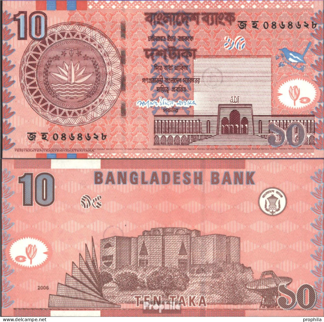 Bangladesch Pick-Nr: 39Aa Bankfrisch 2006 10 Taka - Bangladesh